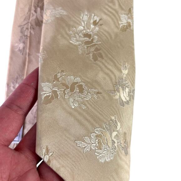 Ermenegildo Zegna Silk Tie Men’s Designer Gold Floral Pattern - Picture 8 of 10